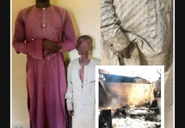 (1R): 9-year-old boy in Yobe State who allegedly set his family house ablaze, killing his two stepmothers and two younger brothers to revenge beating for stealing a fowl and his father.